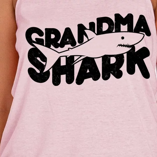 Cute Grandma Shark Women's Knotted Racerback Tank