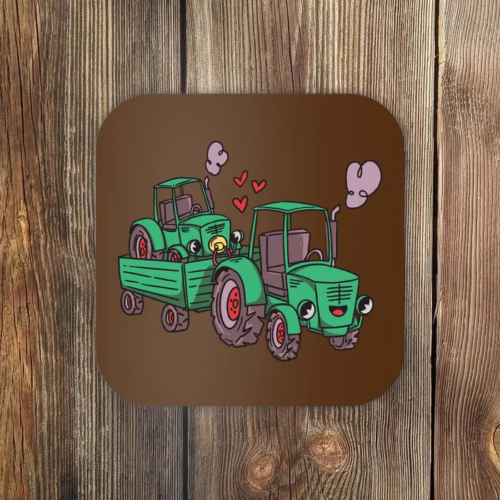 Cute Green Tractor Family Coaster