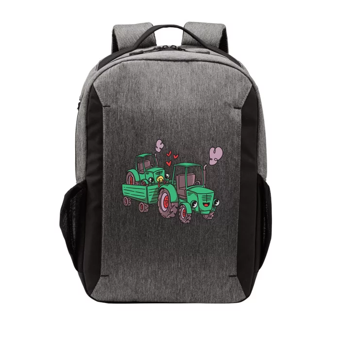 Cute Green Tractor Family Vector Backpack