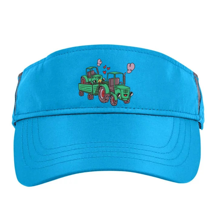 Cute Green Tractor Family Adult Drive Performance Visor