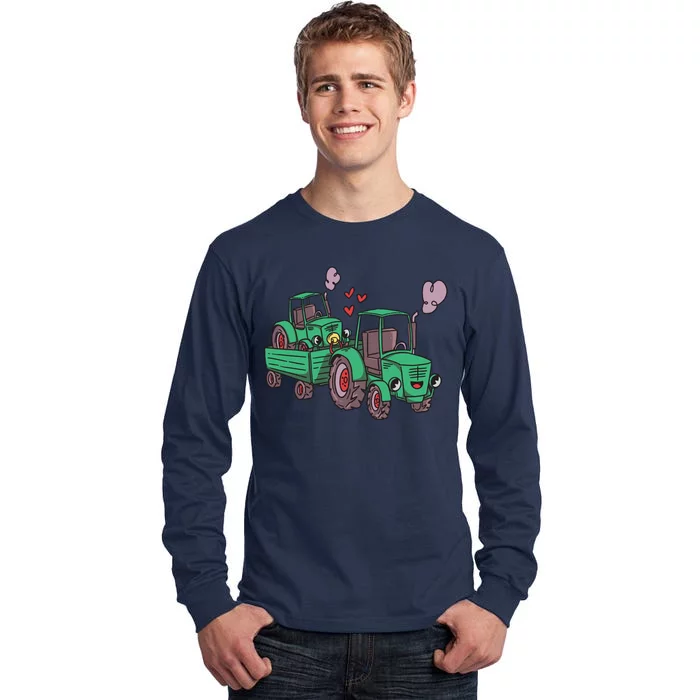 Cute Green Tractor Family Tall Long Sleeve T-Shirt