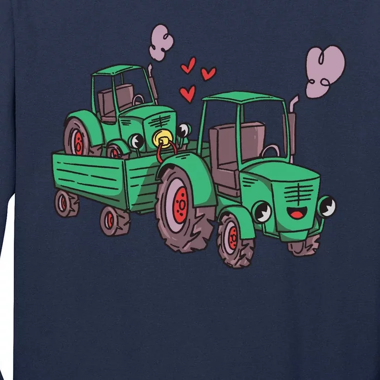 Cute Green Tractor Family Tall Long Sleeve T-Shirt