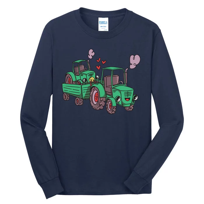 Cute Green Tractor Family Tall Long Sleeve T-Shirt