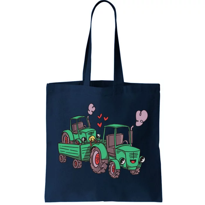 Cute Green Tractor Family Tote Bag