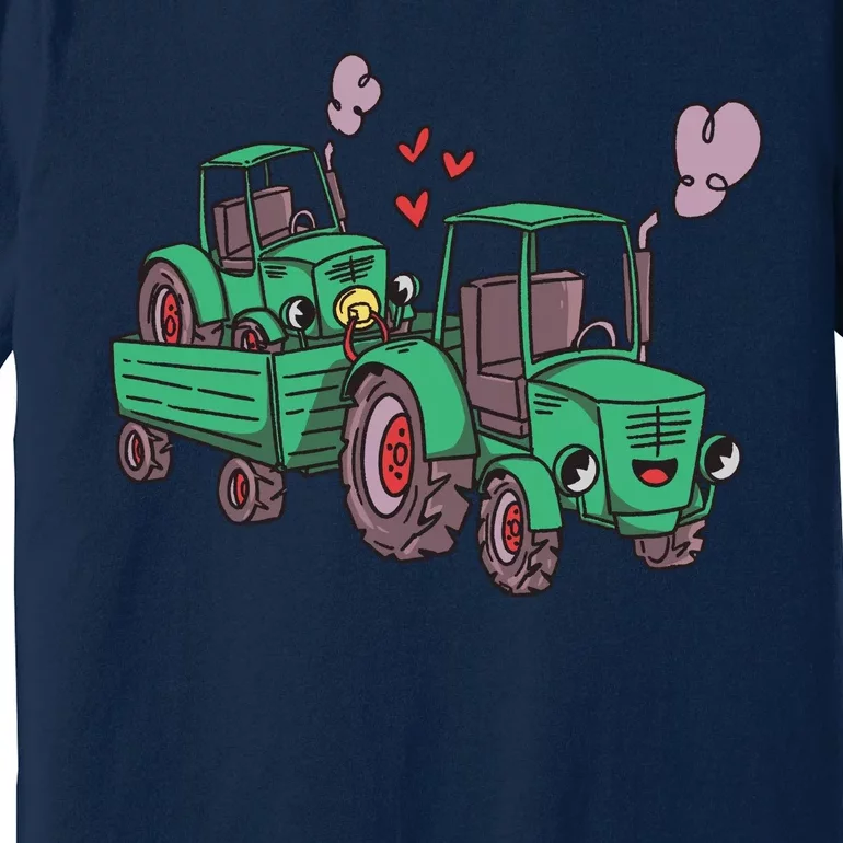 Cute Green Tractor Family Premium T-Shirt