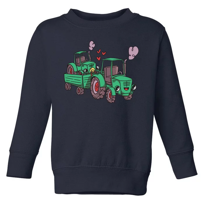 Cute Green Tractor Family Toddler Sweatshirt