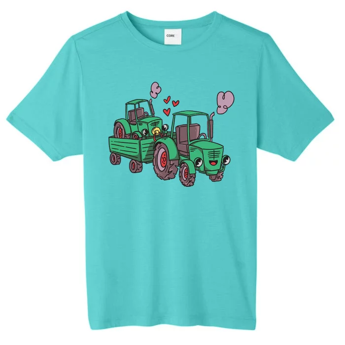 Cute Green Tractor Family ChromaSoft Performance T-Shirt