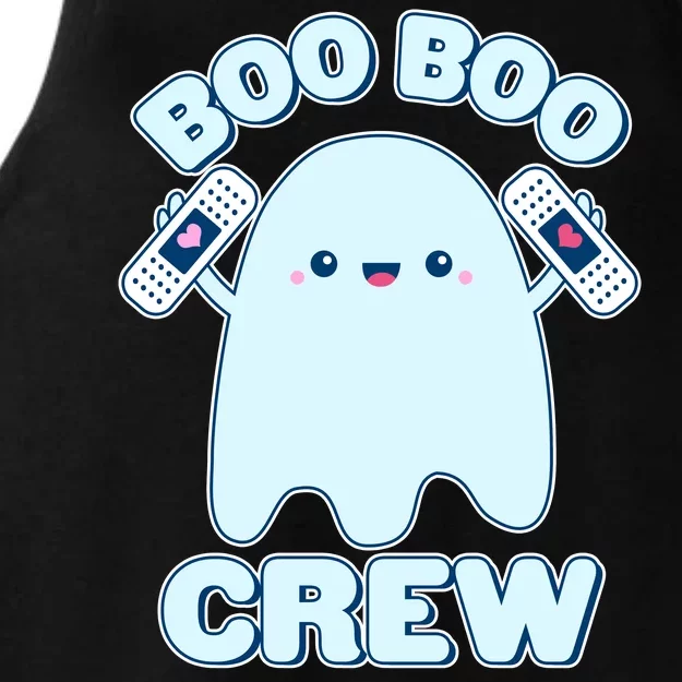 Cute Halloween Boo Boo Crew Band Aid Ghost Ladies Tri-Blend Wicking Tank