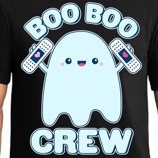 Cute Halloween Boo Boo Crew Band Aid Ghost Pajama Set