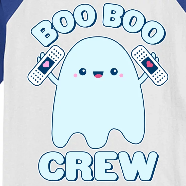 Cute Halloween Boo Boo Crew Band Aid Ghost Kids Colorblock Raglan Jersey