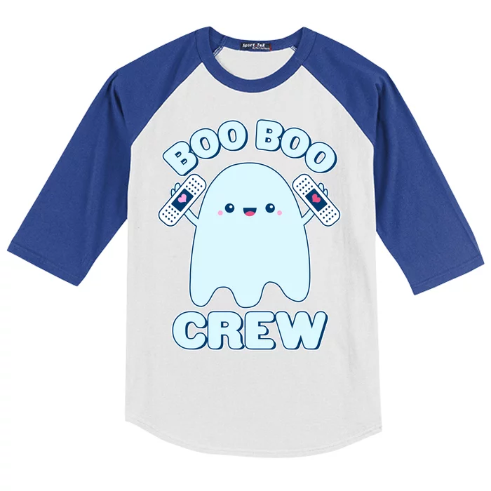 Cute Halloween Boo Boo Crew Band Aid Ghost Kids Colorblock Raglan Jersey