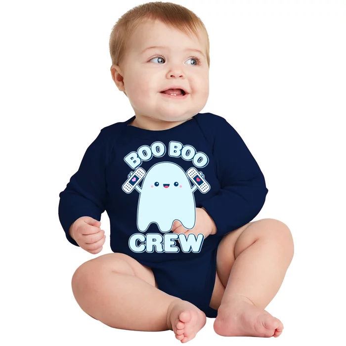 Cute Halloween Boo Boo Crew Band Aid Ghost Baby Long Sleeve Bodysuit