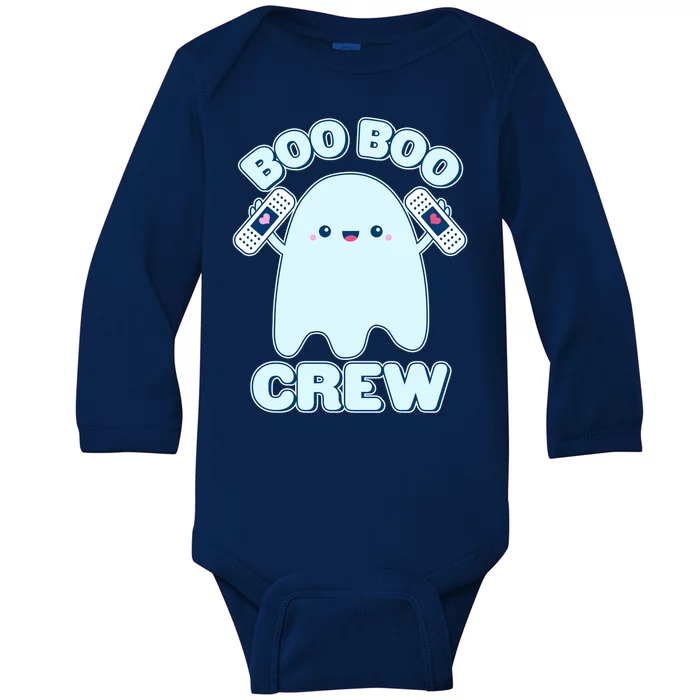 Cute Halloween Boo Boo Crew Band Aid Ghost Baby Long Sleeve Bodysuit