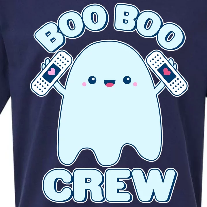 Cute Halloween Boo Boo Crew Band Aid Ghost Sueded Cloud Jersey T-Shirt