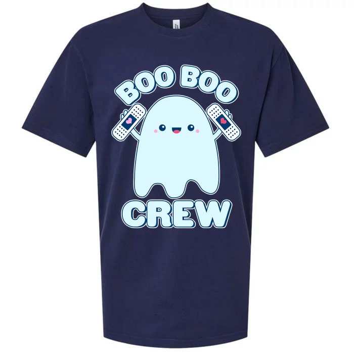 Cute Halloween Boo Boo Crew Band Aid Ghost Sueded Cloud Jersey T-Shirt