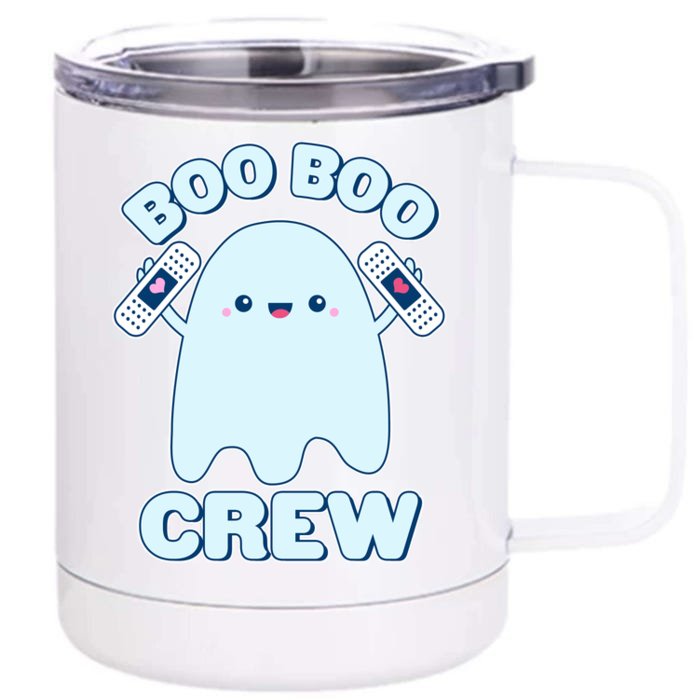 Cute Halloween Boo Boo Crew Band Aid Ghost Front & Back 12oz Stainless Steel Tumbler Cup