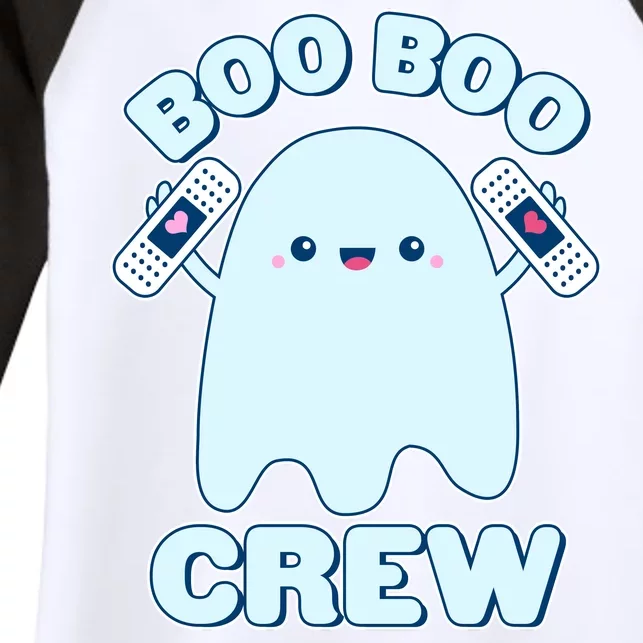 Cute Halloween Boo Boo Crew Band Aid Ghost Women's Tri-Blend 3/4-Sleeve Raglan Shirt