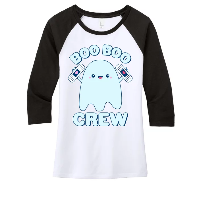 Cute Halloween Boo Boo Crew Band Aid Ghost Women's Tri-Blend 3/4-Sleeve Raglan Shirt