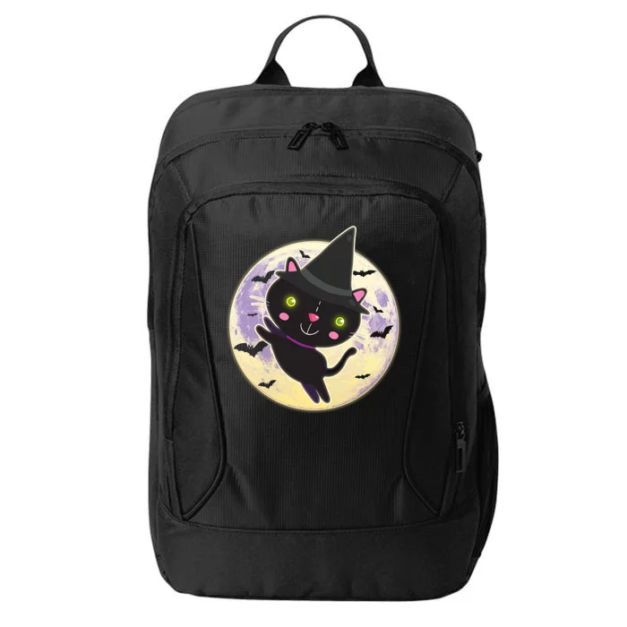 Cute Halloween Cat Moon City Backpack