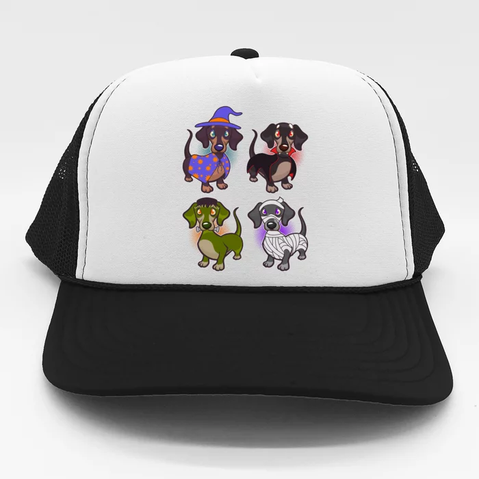 Cute Halloween Dachshunds Trucker Hat