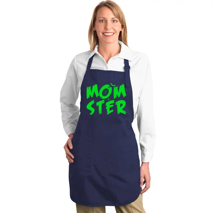 Cute Halloween Mom-Ster Full-Length Apron With Pocket