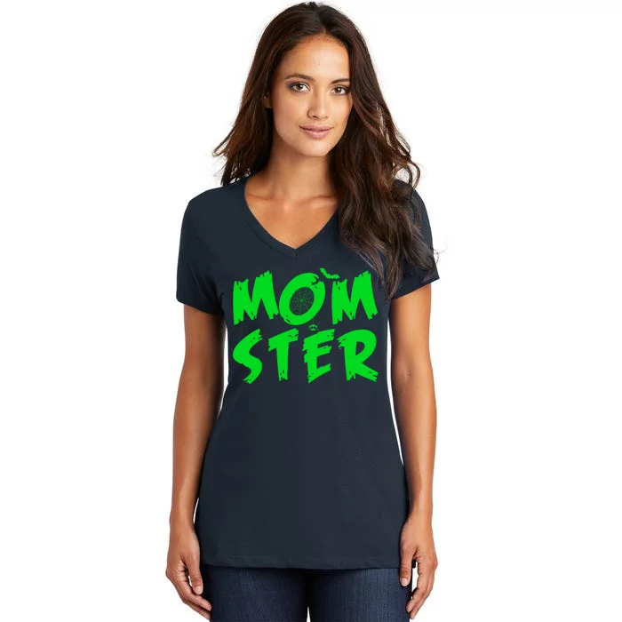 Cute Halloween Mom-Ster Women's V-Neck T-Shirt