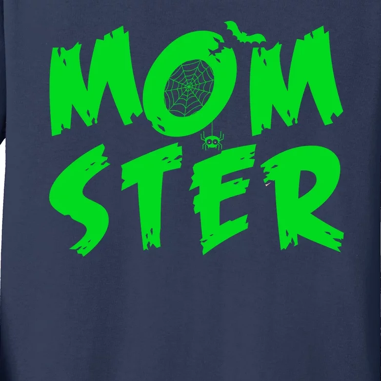 Cute Halloween Mom-Ster Kids Long Sleeve Shirt