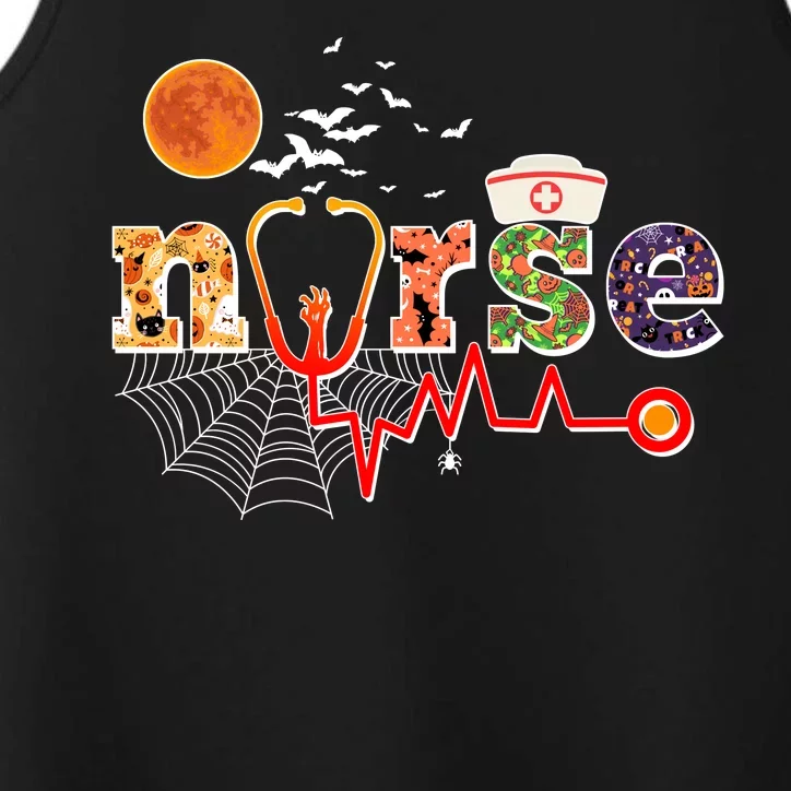 Cute Halloween Patterns Nurse Performance Tank