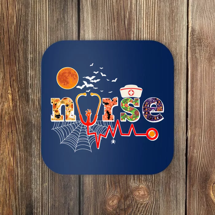 Cute Halloween Patterns Nurse Coaster