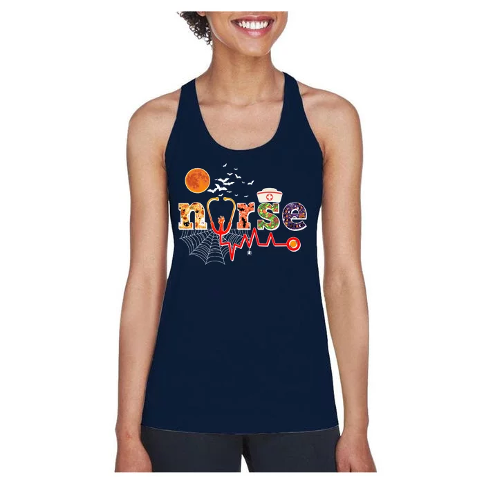 Cute Halloween Patterns Nurse Women's Racerback Tank