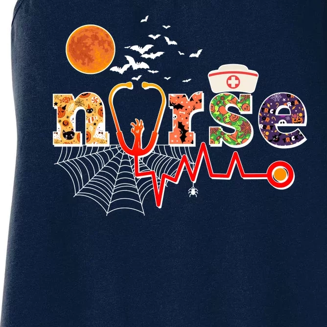 Cute Halloween Patterns Nurse Women's Racerback Tank