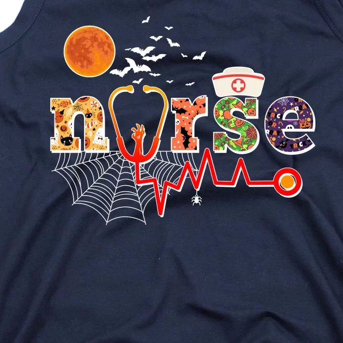 Cute Halloween Patterns Nurse Tank Top