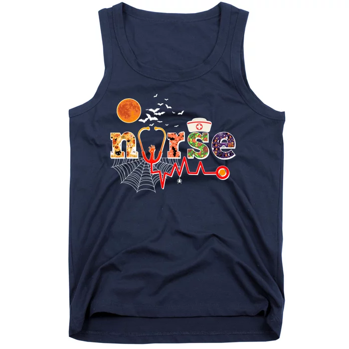 Cute Halloween Patterns Nurse Tank Top