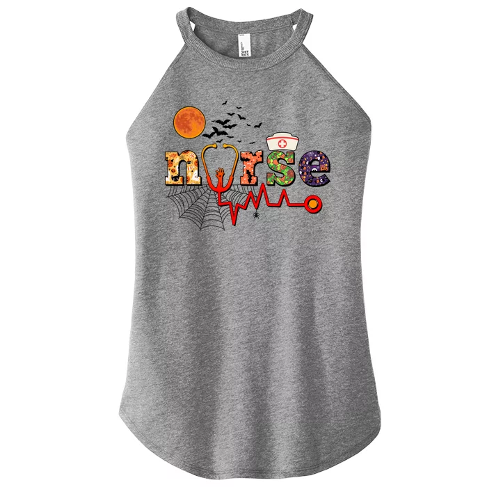 Cute Halloween Patterns Nurse Women’s Perfect Tri Rocker Tank