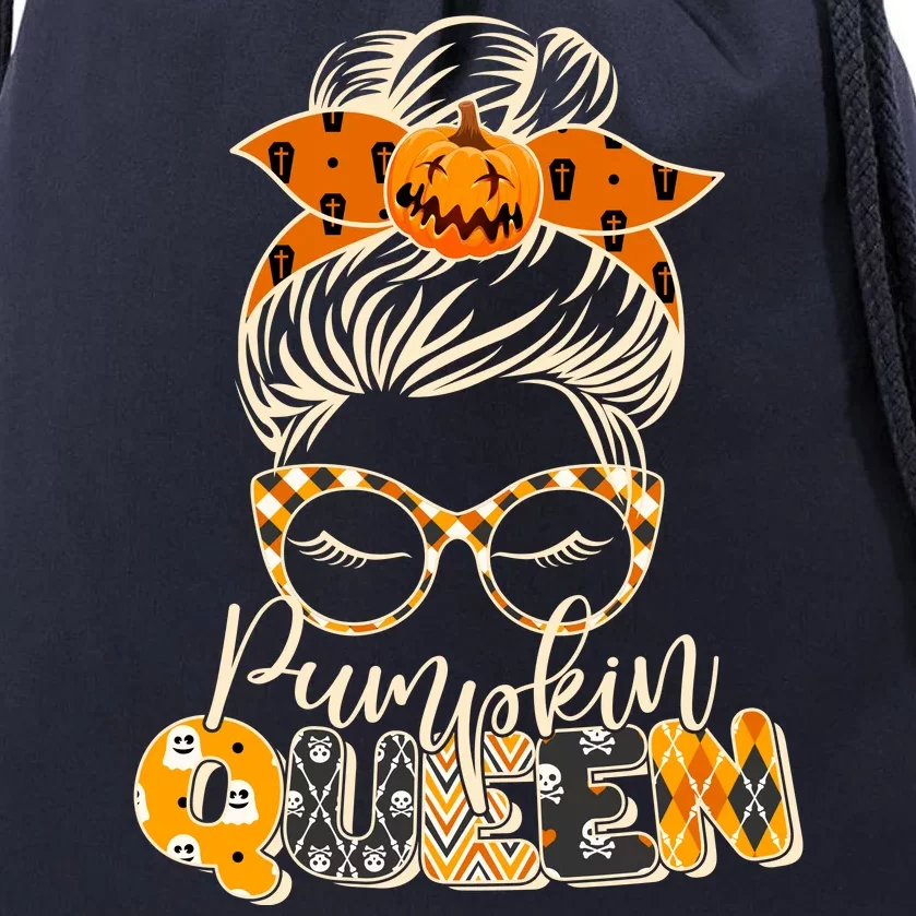 Cute Halloween Pumpkin Queen Autumn Drawstring Bag