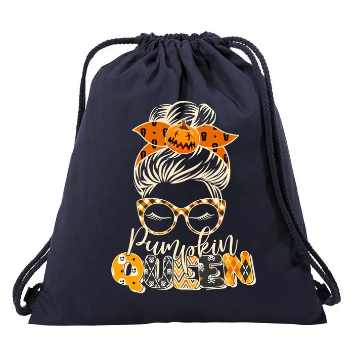 Cute Halloween Pumpkin Queen Autumn Drawstring Bag