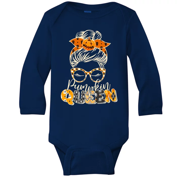 Cute Halloween Pumpkin Queen Autumn Baby Long Sleeve Bodysuit