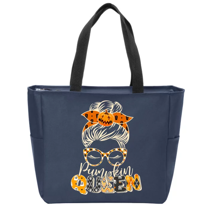 Cute Halloween Pumpkin Queen Autumn Zip Tote Bag