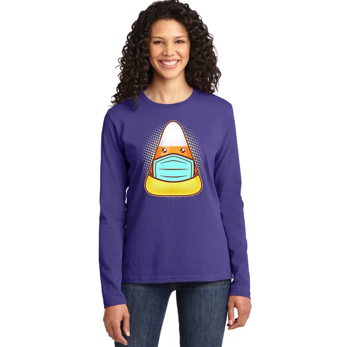 Cute Halloween Quarantine Candy Corn Ladies Long Sleeve Shirt