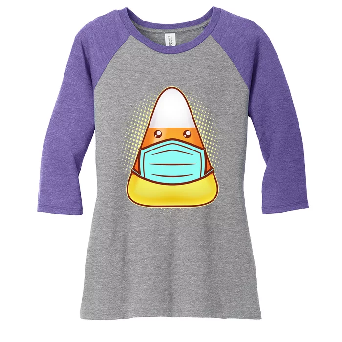 Cute Halloween Quarantine Candy Corn Women's Tri-Blend 3/4-Sleeve Raglan Shirt