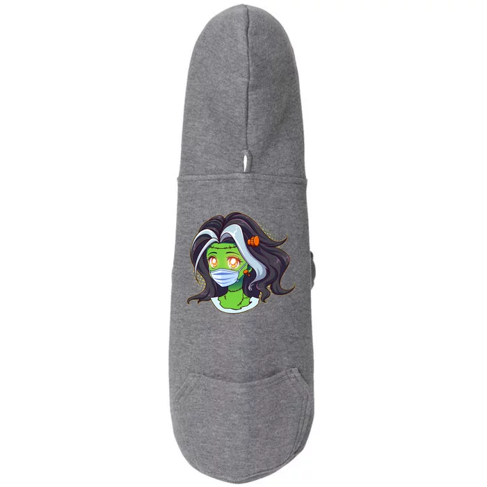 Cute Halloween Quarantined Frankenstein Monster Girl Doggie 3-End Fleece Hoodie