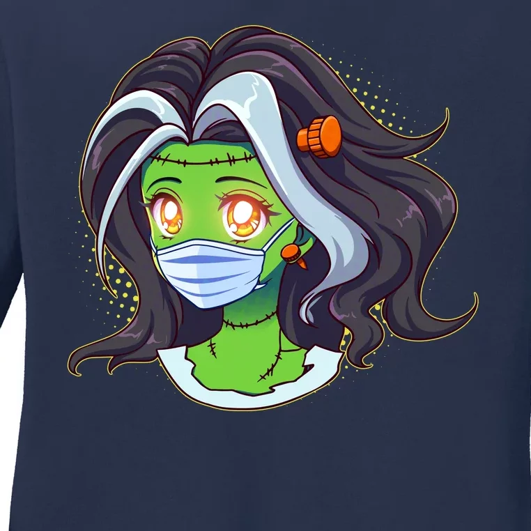 Cute Halloween Quarantined Frankenstein Monster Girl Ladies Long Sleeve Shirt