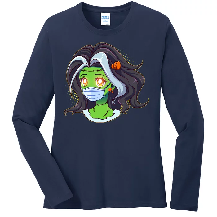 Cute Halloween Quarantined Frankenstein Monster Girl Ladies Long Sleeve Shirt