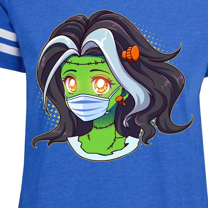 Cute Halloween Quarantined Frankenstein Monster Girl Enza Ladies Jersey Football T-Shirt