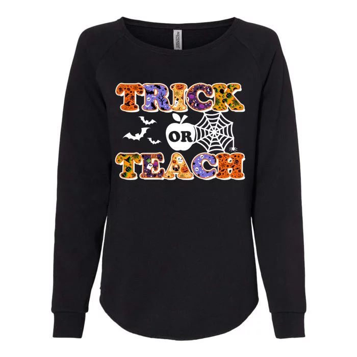 Cute Halloween Trick Or Teach Teacher Womens California Wash Sweatshirt