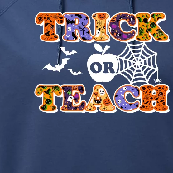 Cute Halloween Trick Or Teach Teacher Performance Fleece Hoodie