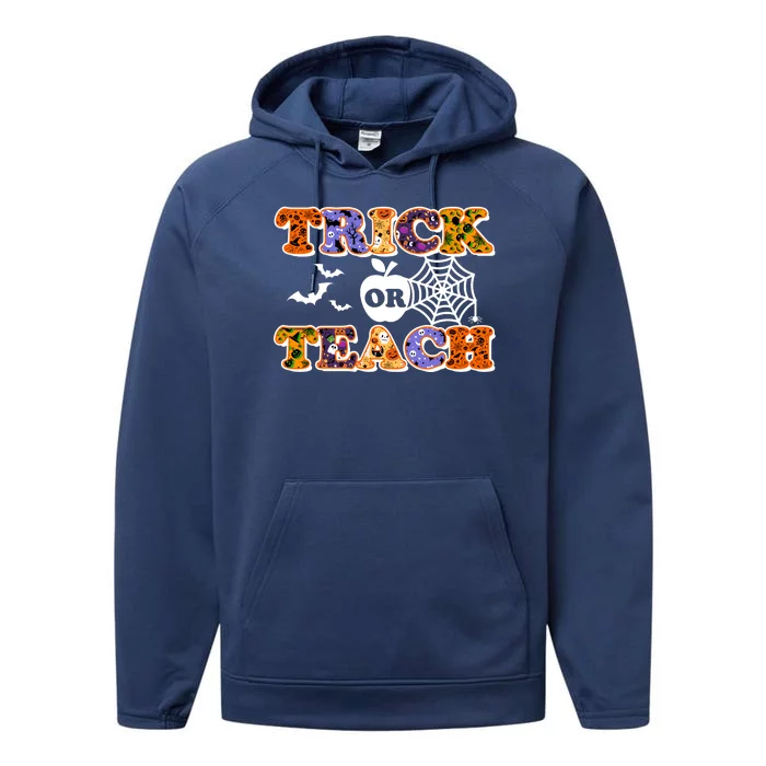 Cute Halloween Trick Or Teach Teacher Performance Fleece Hoodie