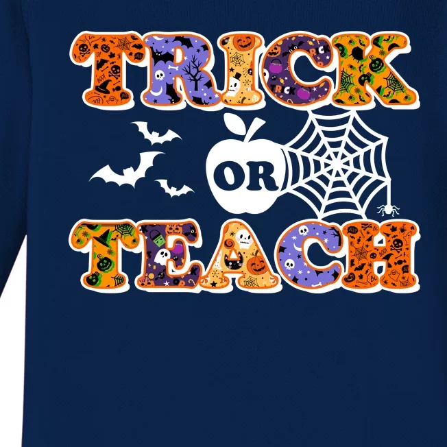 Cute Halloween Trick Or Teach Teacher Baby Long Sleeve Bodysuit