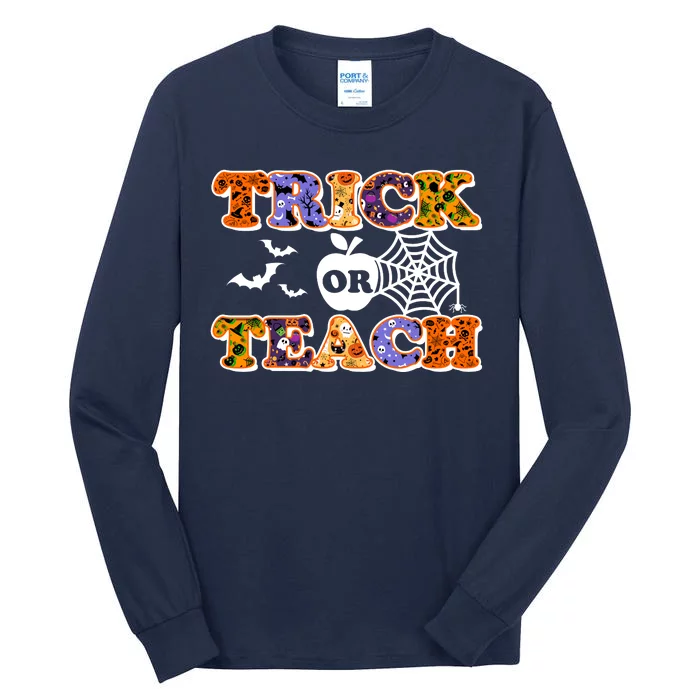 Cute Halloween Trick Or Teach Teacher Tall Long Sleeve T-Shirt