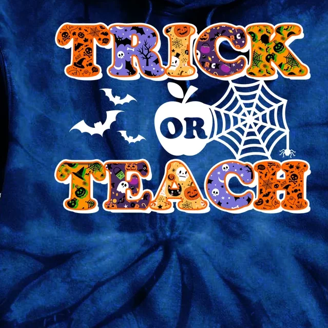 Cute Halloween Trick Or Teach Teacher Tie Dye Hoodie